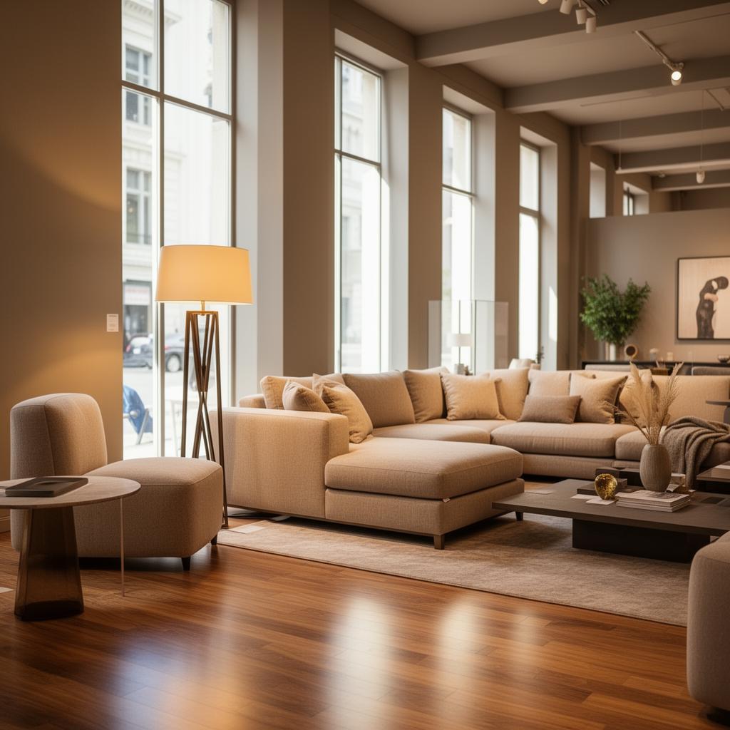 Modern furniture showroom living room display